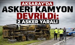 Askeri kamyon devrildi: 2 asker yaralı