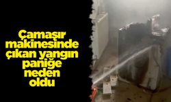 Çamaşır makinesinde çıkan yangın paniğe neden oldu