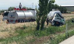 Tanker şarampole devrildi: 1 yaralı