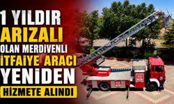 1 yıldır arızalı olan merdivenli itfaiye aracı yeniden hizmete alındı