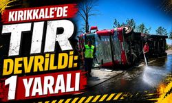 Kırıkkale’de TIR devrildi: 1 yaralı