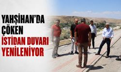 Yahşihan’da çöken istidan duvarı yenileniyor