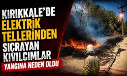Kırıkkale’de elektrik tellerinden sıçrayan kıvılcımlar yangına neden oldu