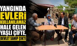 Yangında evleri kullanılamaz hale elen yaşlı çifte, devlet sahip çıktı