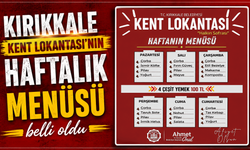 Kırıkkale Kent Lokantası’nın haftalık menüsü belli oldu
