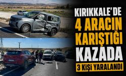 Kırıkkale’de 4 aracın karıştığı kazada 3 kişi yaralandı