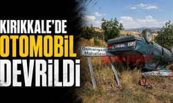 Kırıkkale’de otomobil devrildi