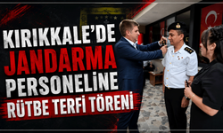 Kırıkkale’de jandarma personeline rütbe terfi töreni