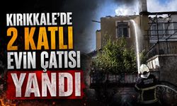 Kırıkkale’de 2 katlı evin çatısı yandı