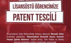 Niğde Ömer Halisdemir Üniversitesi öğrencisinin buluşuna patent tescili