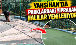 Yahşihan’da parklardaki yıpranan halılar yenileniyor