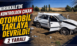 Kırıkkale’de kontrolden çıkan otomobil tarlaya devrildi: 2 yaralı