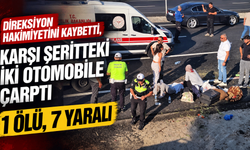 Direksiyon hakimiyetini kaybetti, karşı şeritteki iki otomobile çarptı: 1 ölü, 7 yaralı