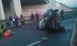 Ankara'da refüje çarpıp alev alan araçtaki kişi hayatını kaybetti