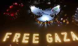 Kapadokya'dan Gazze'ye ışıklı mesaj: 'Free Gaza'
