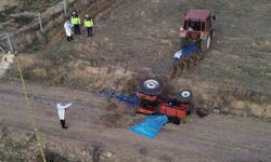 Karaman'da devrilen traktörün altında kalan sürücü hayatını kaybetti