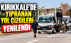 Kırıkkale’de yıpranan yol çizgileri yenilendi
