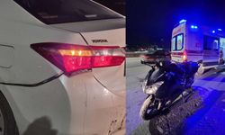 Çevre Yolu'nda motosiklet otomobile arkadan çarptı