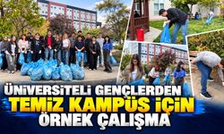 Üniversiteli gençlerden temiz kampüs için örnek çalışma