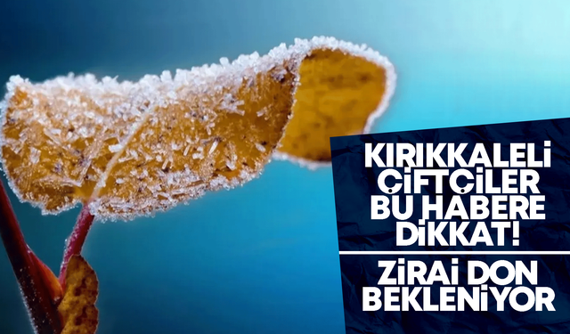 Kırıkkale’de zirai don bekleniyor!