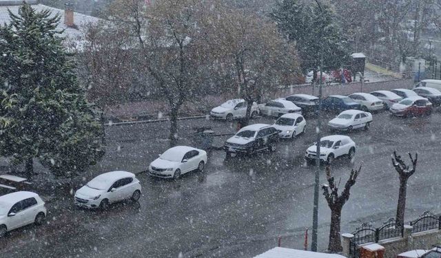 Karaman, yağan karla beyaza büründü