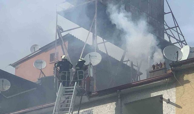 Karaman’da baca yangını korkuttu
