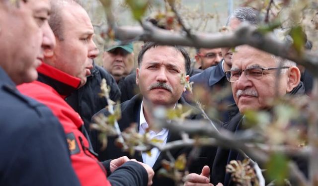 Vali Çiçek ve Başkan Büyükkılıç’tan Develi’de ‘zirai don’ incelemesi