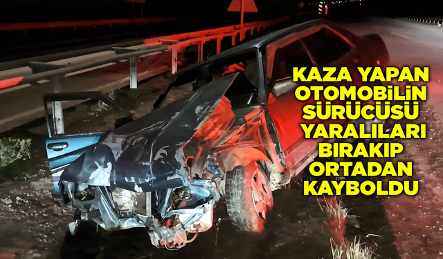 Kaza yapan otomobilin sürücüsü, yaralıları bırakıp ortadan kayboldu