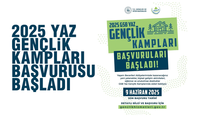 2025 Yaz Gençlik Kampları için başvurular başladı
