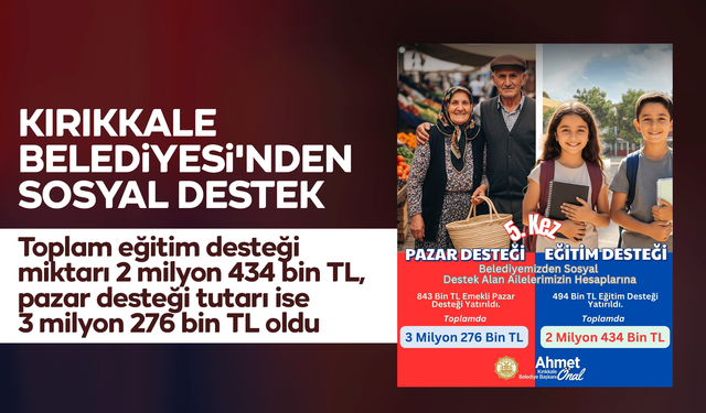 Kırıkkale Belediyesi'nden sosyal destek seferberliği