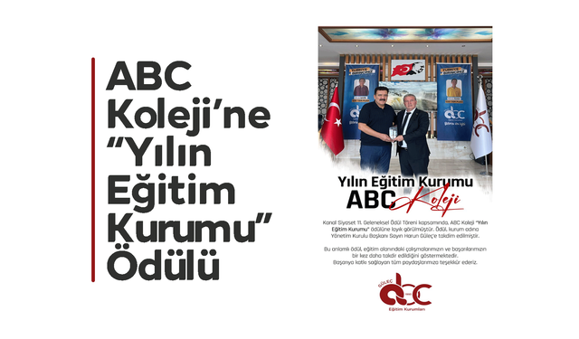 ABC Koleji’ne “Yılın Eğitim Kurumu” Ödülü