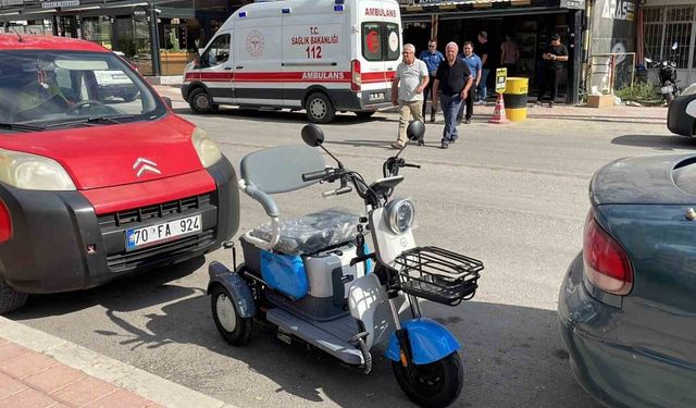 Bir kişi yeni aldığı üç tekerlekli bisikletle kaza yaparak yaralandı