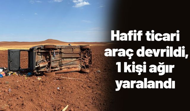 Hafif ticari araç devrildi, 1 kişi ağır yaralandı
