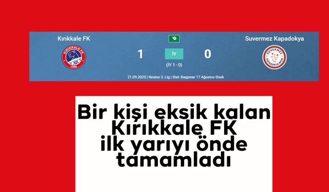 Karşılaşmanın ikinci yarısı başlıyor! Kırıkkale FK 1-0 önde!