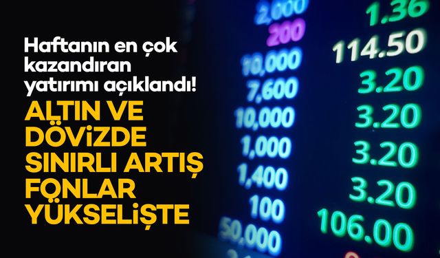 Yatırım Araçlarının Haftalık Performansı Açıklandı