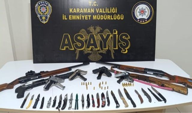 Ruhsatsız 9 silah ele geçirildi