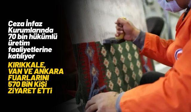 Ceza İnfaz Kurumlarında 70 bin hükümlü üretim faaliyetlerine katılıyor