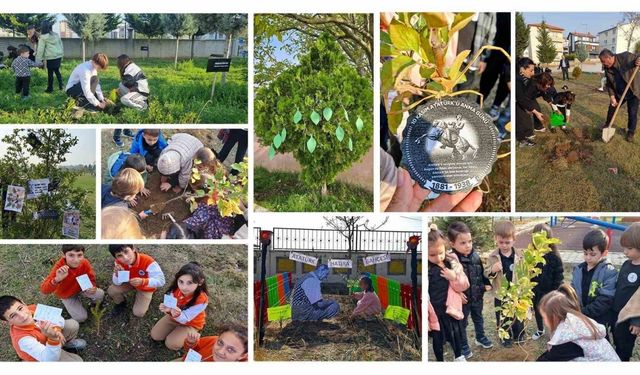 81 ildeki okullarda fidanlar, ‘Atatürk ve Vatan Sevgisi’ mesajlarıyla toprağa bırakıldı