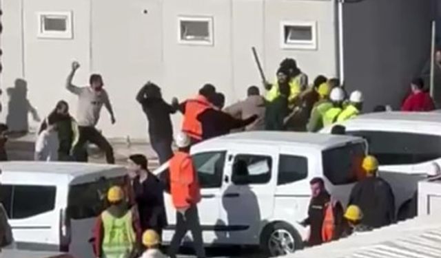 İnşaat işçileri arasında taşlı sopalı kavga