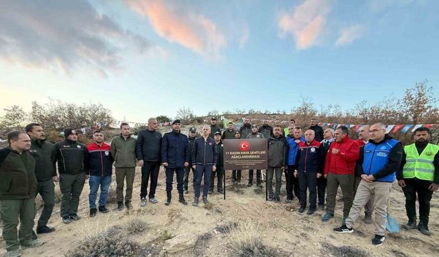 Şehit düşen 20 asker için fidan dikildi