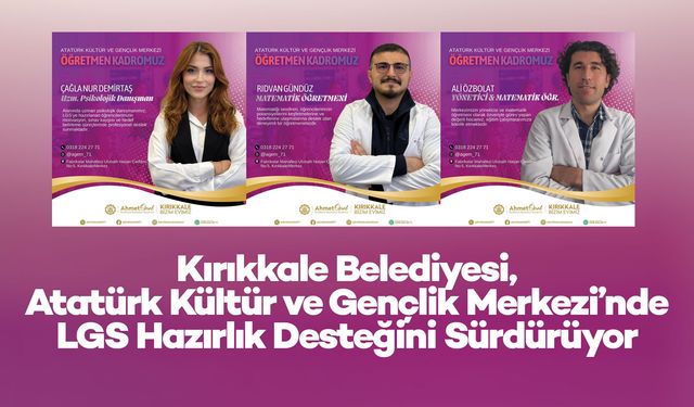 Kırıkkale Belediyesi, Atatürk Kültür ve Gençlik Merkezi’nde LGS Hazırlık Desteğini Sürdürüyor
