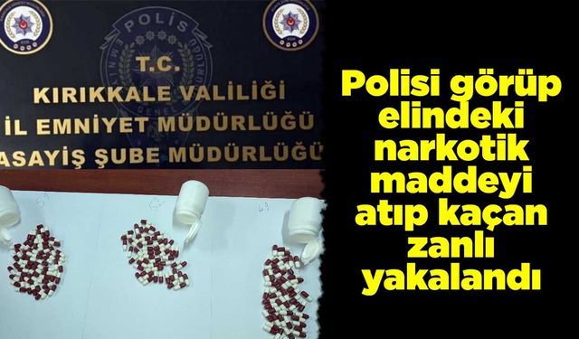 Polisi görüp elindeki narkotik maddeyi atıp kaçan zanlı yakalandı