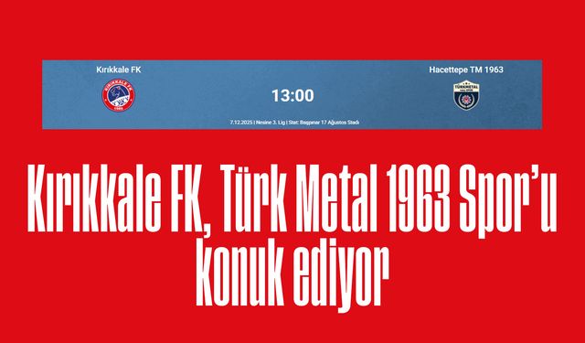 Kırıkkale FK, Türk Metal 1963 Spor’u konuk ediyor