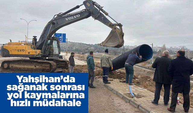 Yahşihan’da sağanak sonrası yol kaymalarına hızlı müdahale