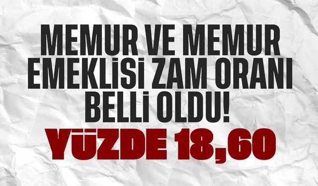 Memur ve memur emeklisine yüzde 18,60 zam