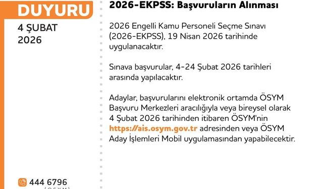 EKPSS 19 Nisan'da yapılacak