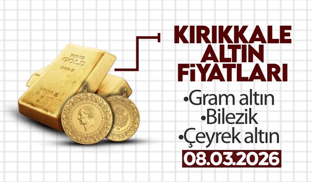 KIRIKKALE’DE BUGÜN ALTIN NE KADAR? 08 Mart 2026