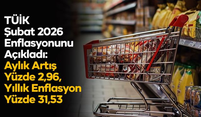 TÜİK Şubat 2026 Enflasyonunu Açıkladı: Aylık Artış Yüzde 2,96, Yıllık Enflasyon Yüzde 31,53