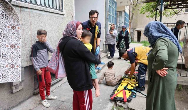 Aşağı düşen kardeşine bakarken kendisi de düştü