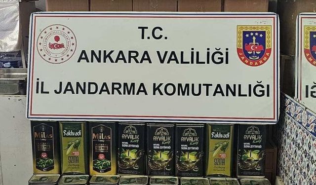 Bir buçuk ton kaçak zeytinyağı ele geçirildi